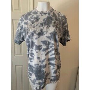 AC/DC Rhinestones Tie Dye Womens Short Sleeve Tshirt Size XL